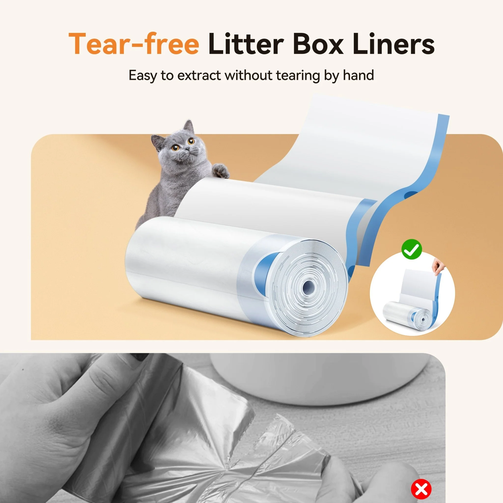 MeoWant Litter Box Liners – Roll Pack (20 Bags/Roll) - Image 5